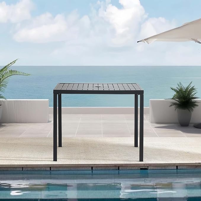 All-Weather 35.5" Square Outdoor Patio Table by Unknown