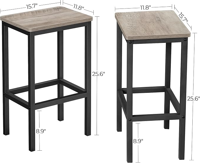 VASAGLE Bar Stools, Kitchen Breakfast Bar Stools - Image 3