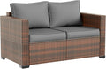 Amopatio Patio Loveseat, Outdoor Furniture 2-Seat Wicker Porch Furniture by Amopatio