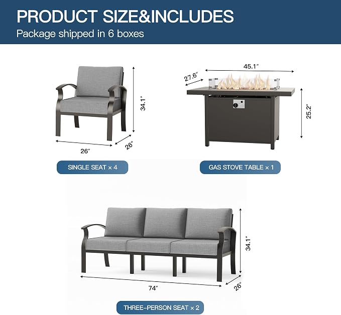 Metal Outdoor Patio Furniture Set - Image 2
