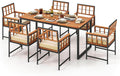 Tangkula 7 Pieces Patio Dining Set, Outdoor Acacia Wood Table and Chairs by TANGKULA