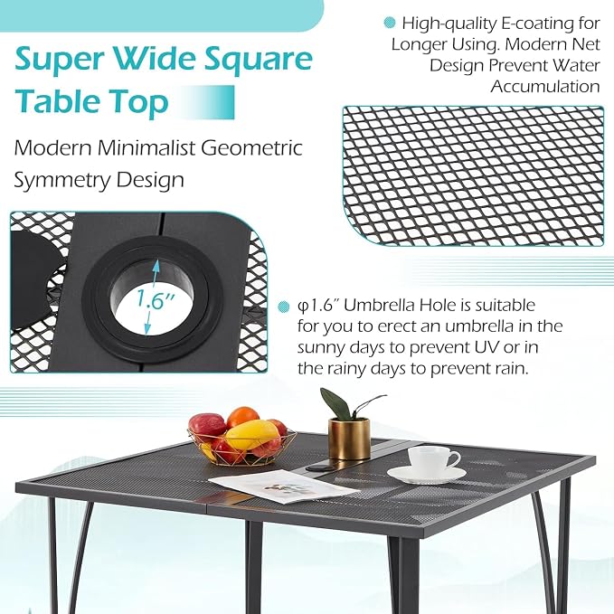 AECOJOY39.4 Outdoor Patio Dining Table and Chairs Set - Image 6