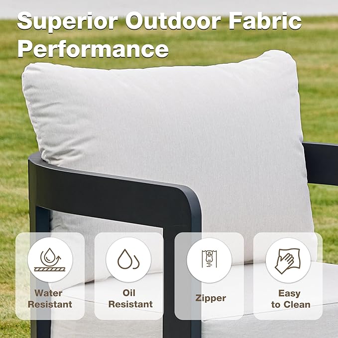 Outdoor Furniture Set, Metal Modern Outside Furniture - Image 3
