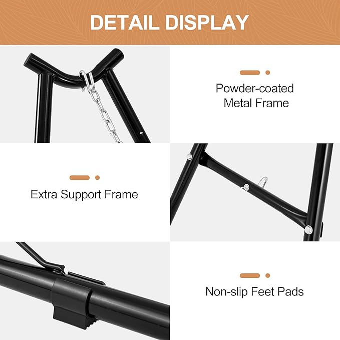 Universal 2-Person Hammock Stand, 660LBS Capacity, Heavy Duty Steel Hammock - Image 4