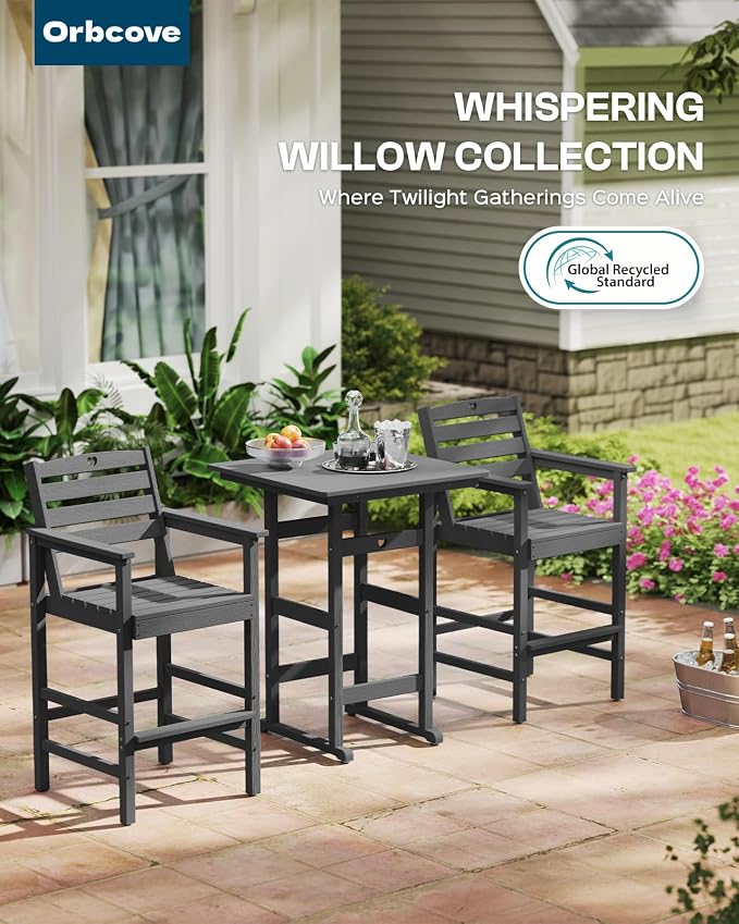 Adirondack Outdoor Bar Table, Durable HDPE Composite, Weather Resistant - Image 7