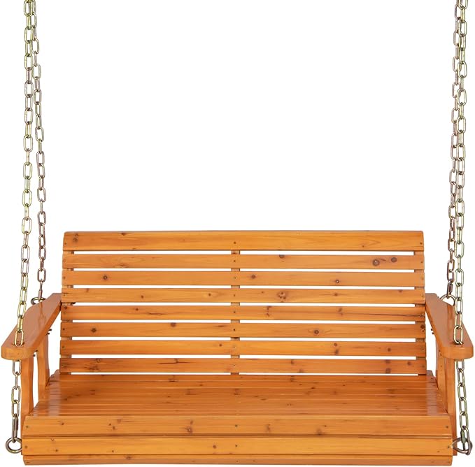 Giantex Wooden Porch Swing 2 Seat - Image 9