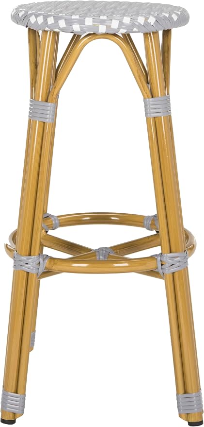 Safavieh PAT4018A Collection Kelsey Navy and White Indoor/Outdoor Bar Stool by SAFAVIEH