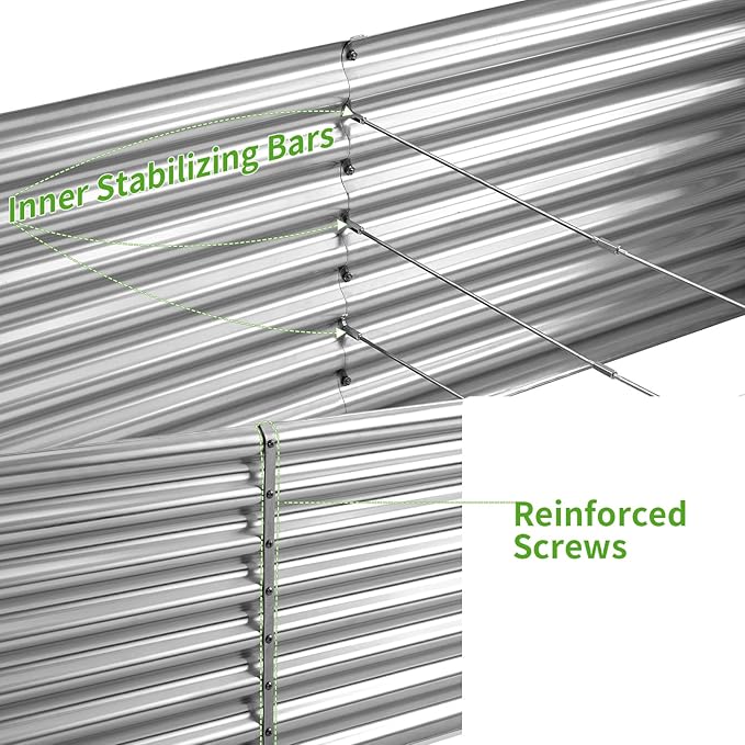 Land Guard 6×3×2 ft Galvanized Metal Raised Garden Bed, 2FT Deep Root Elevated - Image 4