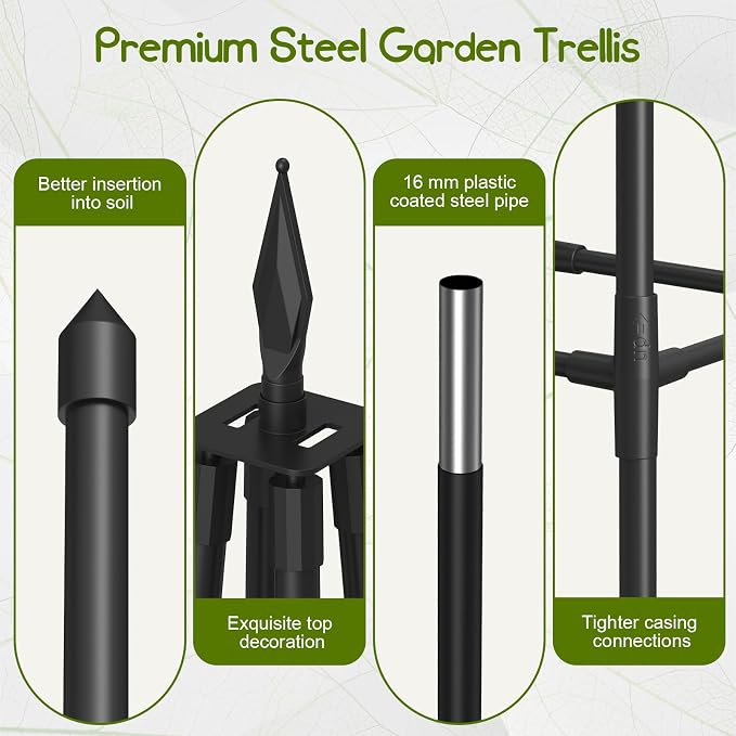 Obelisk Trellis for Climbing Plants Outdoor, 4.0 Ft Garden Trellis for Potted - Image 5