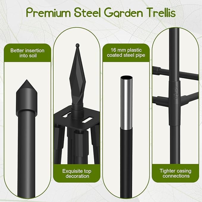 Obelisk Trellis for Climbing Plants Outdoor, 6 Ft Garden Trellis for Potted - Image 4
