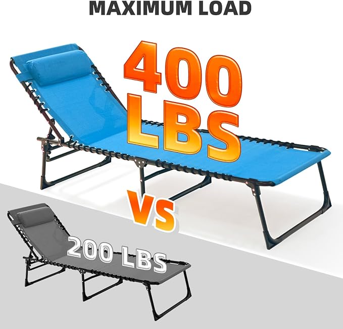 Folding Chaise Lounge Chair Bed - Image 5