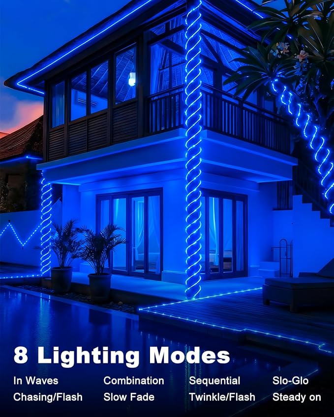 btfarm Solar Rope Lights Outdoor, 120LED 46FT Solar String Lights Outside - Image 2