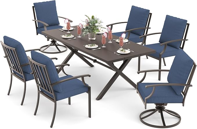 ALAULM 7-Piece Patio Dining Table and Chairs - Image 7