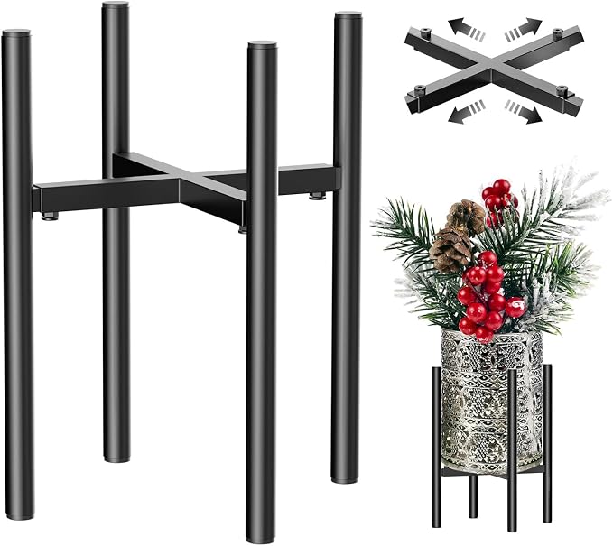 H HOMEXIN Metal Adjustable Plant Stand, Width 8-12 Inches, Corner Mid Century by HHOMEXIN