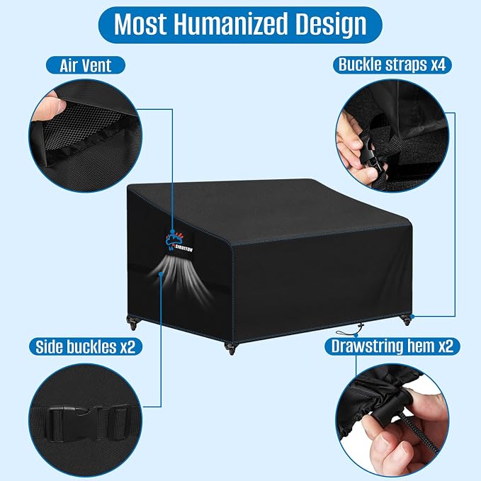SIRUITON 3-Seat 88" W x 33" D x 32" H Garden Patio Sofa/Loveseat/Bench Cover - Image 3
