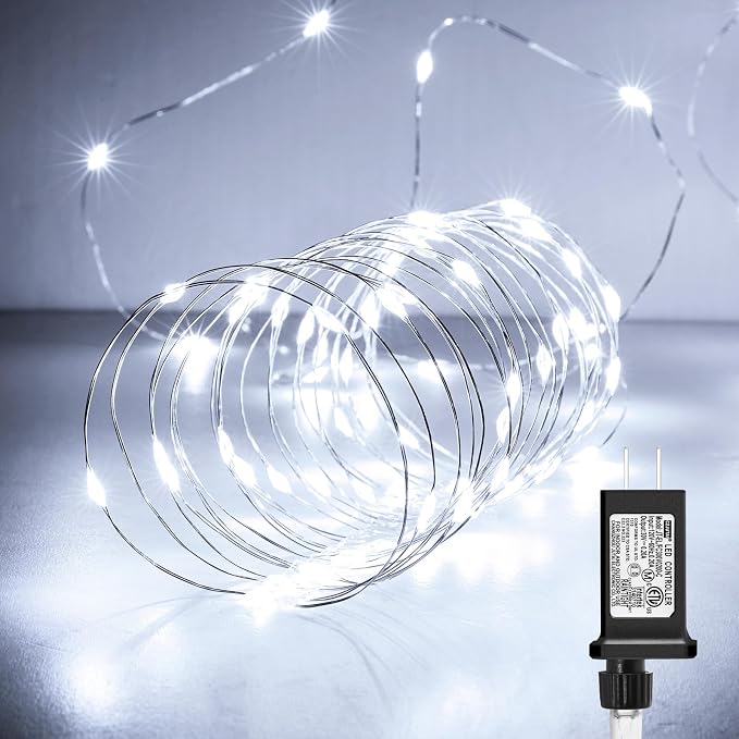 Fairy Lights Plug in, 66Feet 200LEDs Pure White String Lights, Waterproof by Minetom
