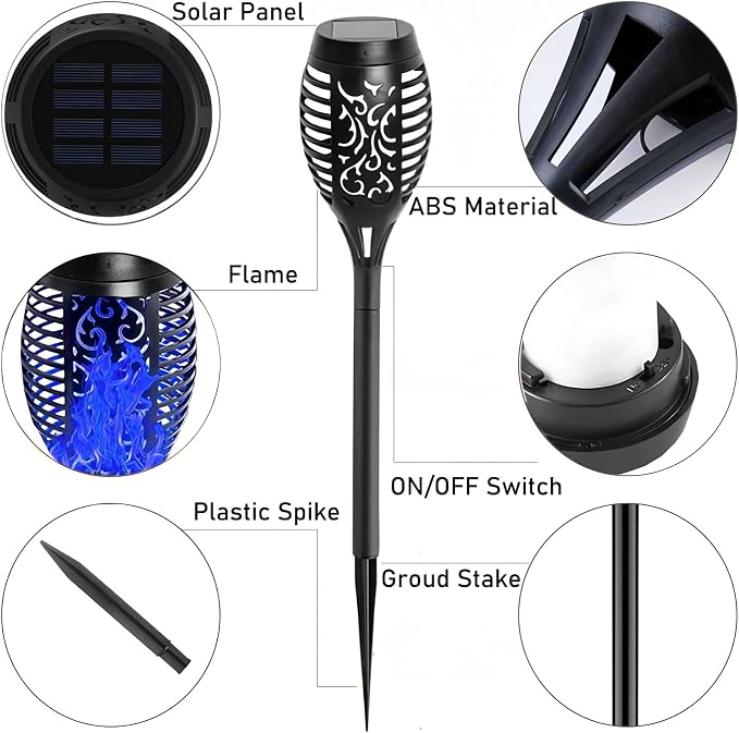 4 Pack Outdoor Solar Flame Light, Solar Lights Outdoor - Image 5
