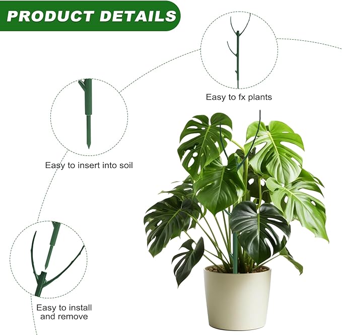 5pack Adjustable Plant Support Pole – Stackable Indoor/Outdoor Support Pole - Image 2