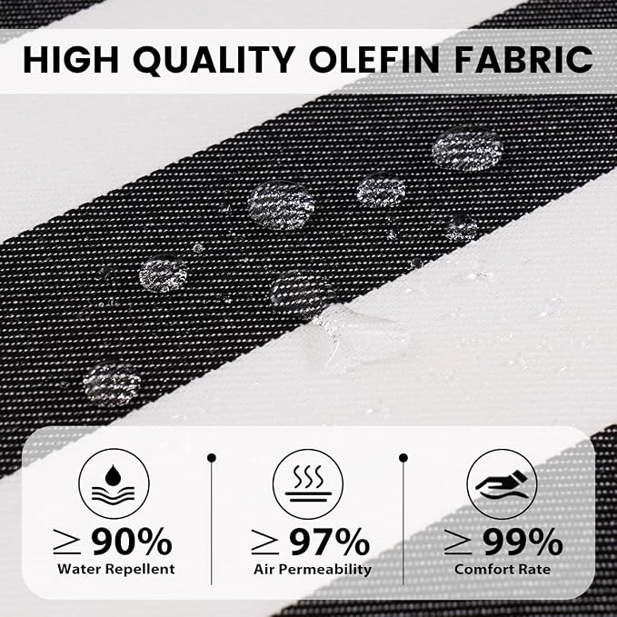 Sundale Outdoor Olefin Chaise Lounge Cushion, Water-Resistant Patio Lounge - Image 2
