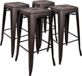 Elevon 30 Inches Metal Bar Stools, High Backless Stools, Indoor Outdoor by ELEVON
