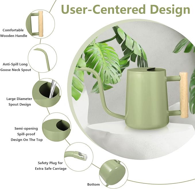 Watering Can Indoor Plants, 35oz Small Indoor Stainless Steel Metal Watering - Image 6
