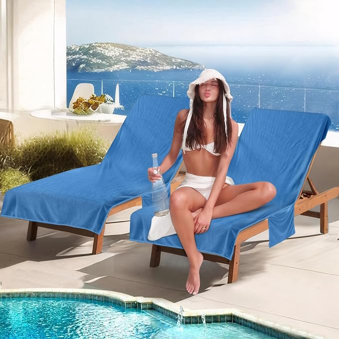 Super Soft & Thick Lounge Chair Towel Cover, Chaise Lounge Cover - Image 6
