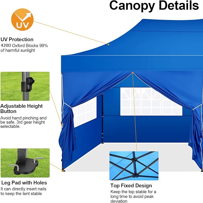 COBIZI 10x20 Pop up Canopy Tent 10x20 Canopy - Image 3