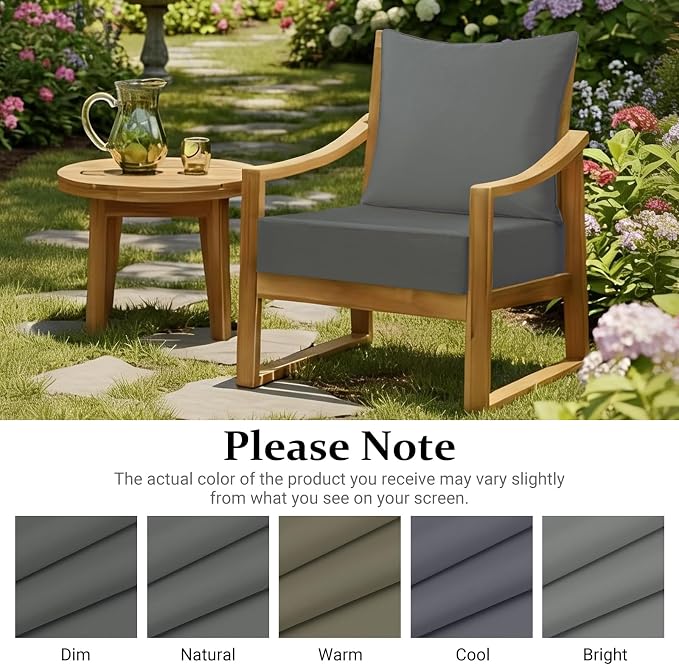 downluxe 24x24 Outdoor Chair Cushions, Waterproof Fade Resistant Patio - Image 8