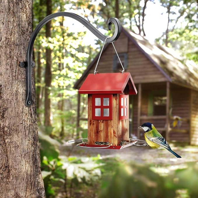 Qiang Ni Bird Feeder Hanger: 12-Inch Wall-Mounted Plant Bracket Outdoor - Image 8