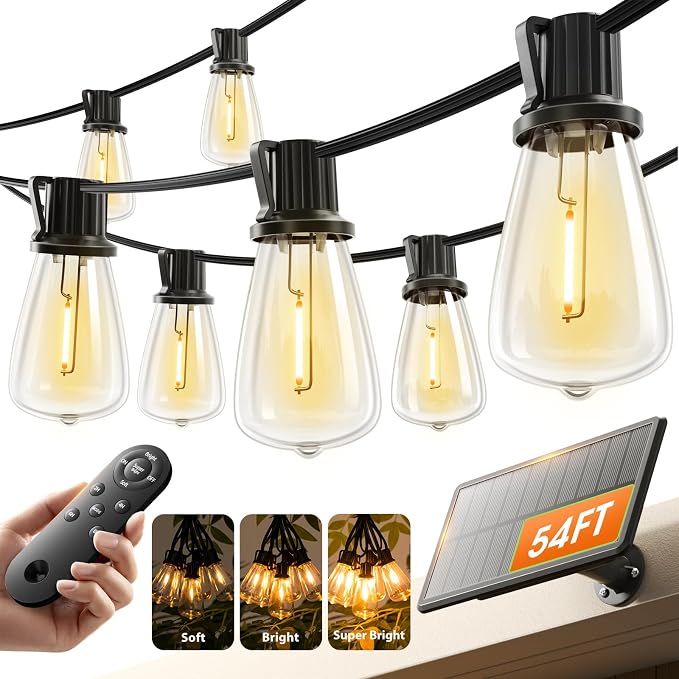 KYY 54FT Solar String Lights Outdoor Waterproof by KYY