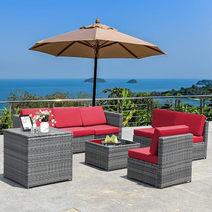 Tangkula 8 Pieces Wicker Patio Furniture Set - Image 4
