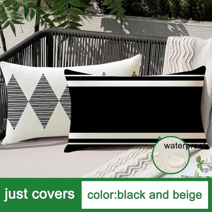RABUSOFA Outdoor Pillows Covers 12x20 inch Waterproof - Image 5