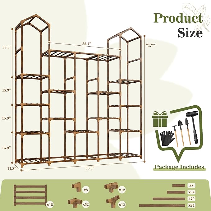 EnHomee Plant Stand Indoor Plant Stands Outdoor Tall Plant Shelf - Image 8