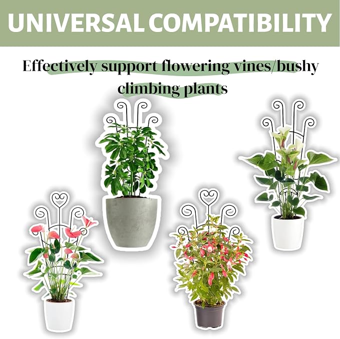 32.6'' Plant Trellis for Potted Climbing Plants Indoor, Rustproof Metal - Image 6
