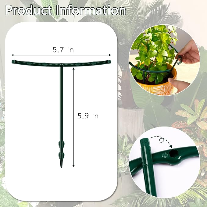 Mwellewm 10 Pack Plant Support Plant Stakes Metal Half Round Search Support - Image 8