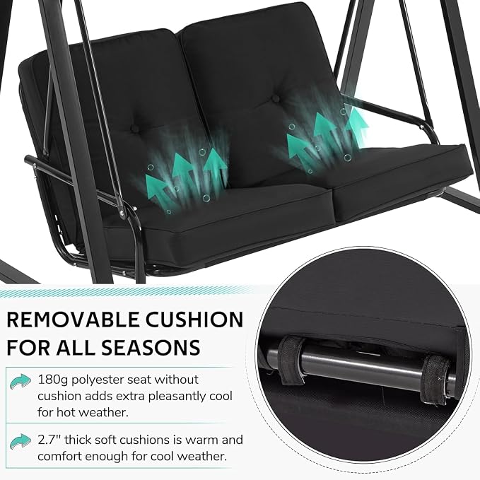AECOJOY 2-Seat Outdoor Patio Swing Chair - Image 4