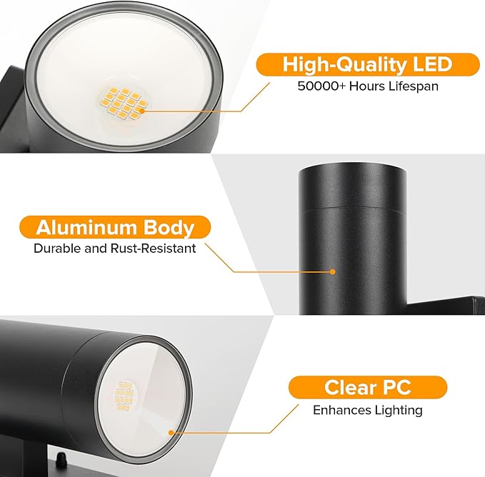 LUTEC Outdoor Wall Light Fixtures, Integrated LED Cylinder Up-Down Sconce - Image 4