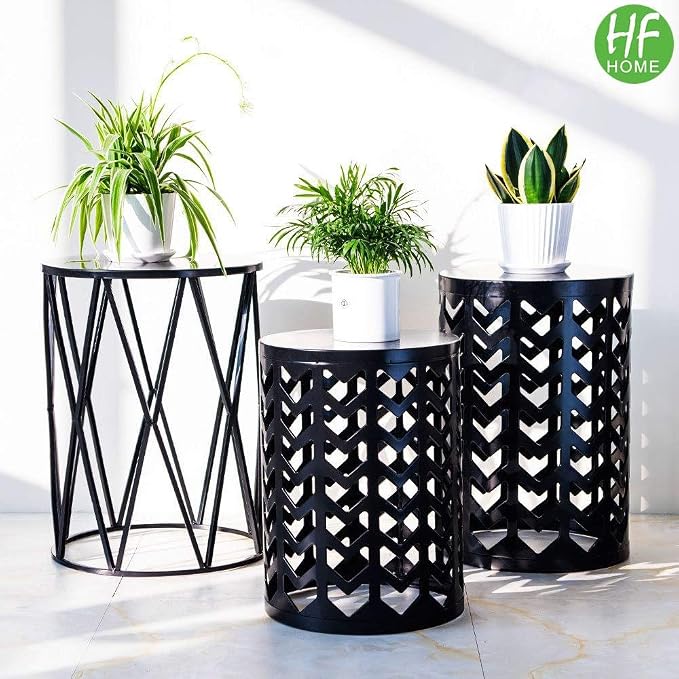 Nesting Round Metal Indoor Coffee End Tables - Image 3