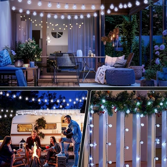 20 LED Crystal Globe Solar String Light Extra-Bright Outdoor Lights - Image 6