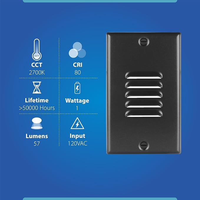 STP2 Vertical Louvered Black LED Step Light - Image 10