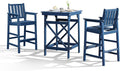 3-Piece Adirondack Chairs and Table Set, HDPE Outdoor Bar Sets, All Weather by SeeHill