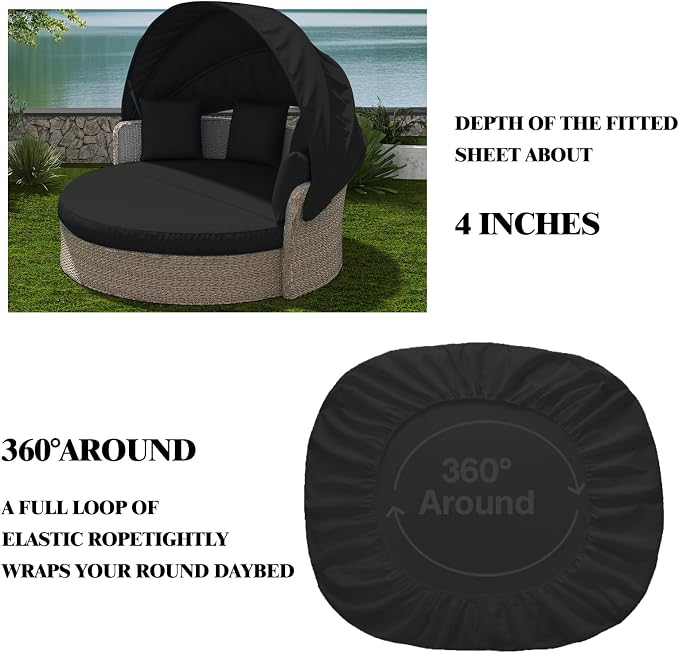 Outdoor Daybed Cushion Cover, Outdoor Waterproof and Fade-Resistant Sun Bed - Image 5