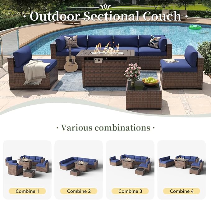 Aoxun 8-Piece Outdoor Patio Furniture Set - Image 6