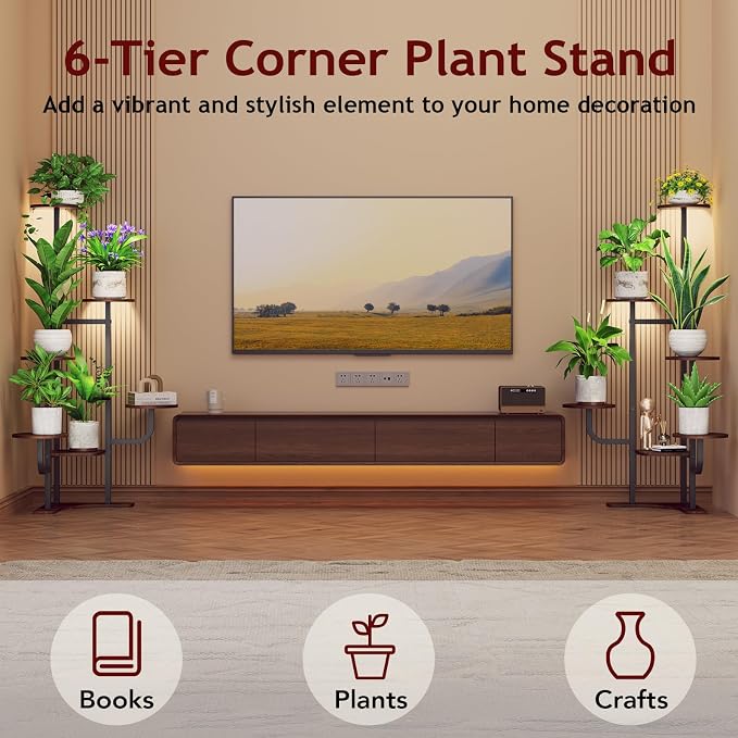 Corner Plant Stand with Grow Light - Image 4