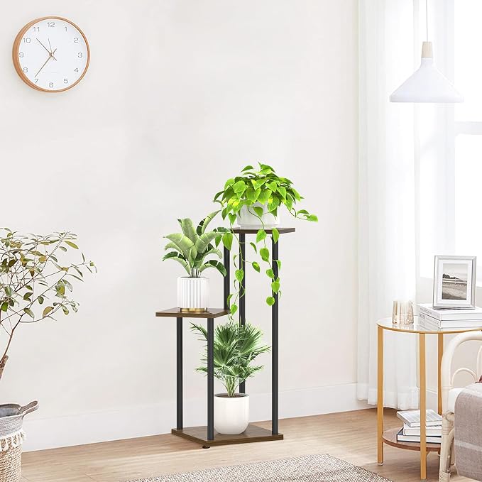 3 Tier Plant Stand Indoor Outdoor, Wood Metal Flower Shelf Pot Holder Clearance - Image 6