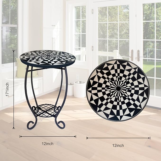 LIFFY Outdoor Side Table, Indoor Small Decorative Plant Stand & End Table - Image 3