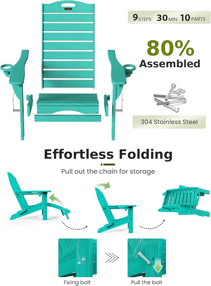 Ciokea Folding Adirondack Chair - Image 7