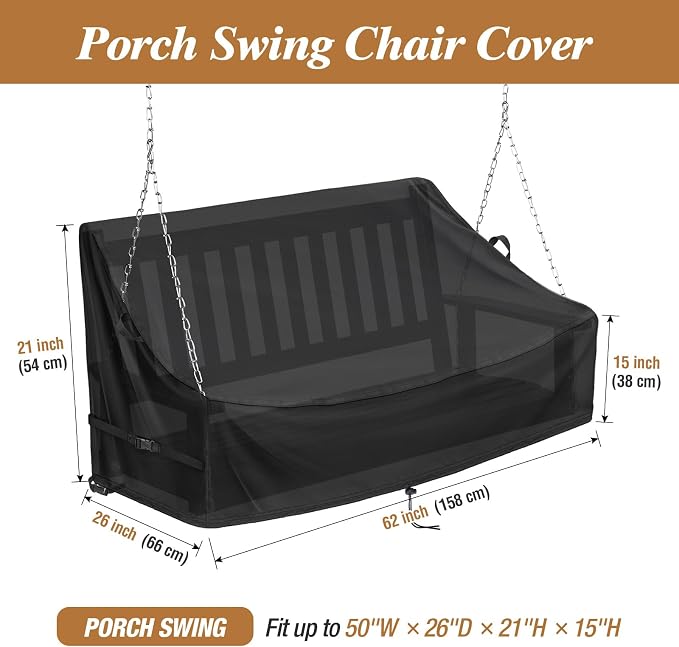 Kasla Porch Swing Seat Cover, Waterproof Swing Covers - Image 2