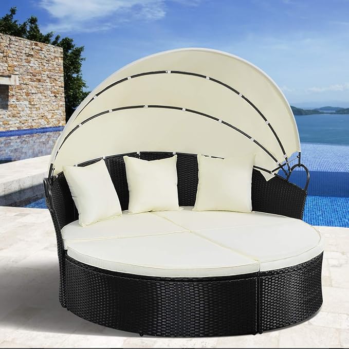 Tangkula Patio Furniture Outdoor Lawn Backyard Poolside Garden Round - Image 5