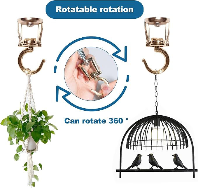 ONIKK Ceiling Hooks for Hanging Plants, Heavy Duty Metal Plant Hooks, Screw in - Image 2